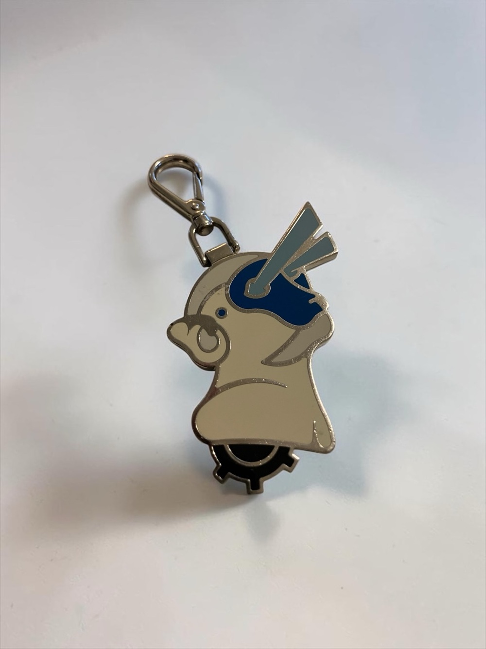 Prada -Blue & Cream Parrot Keychain Charm